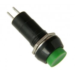 Interruptor Pulsador Redondo 1A 250 VAC con enclave (Verde)