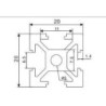 Perfil de Aluminio (20x20 mm) x 1 m de Longitud