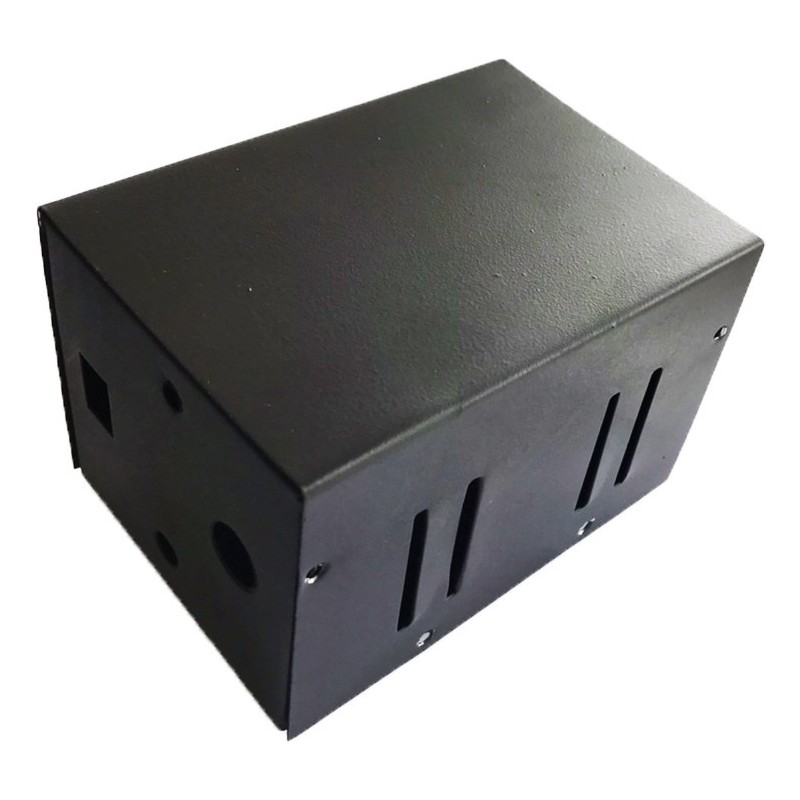 Caja de metal para proyecto color negro 140x92x92mm