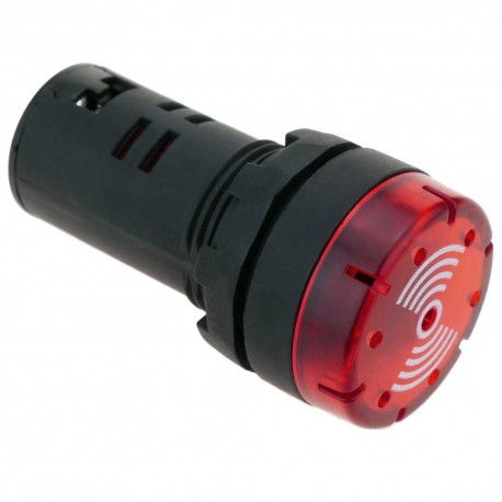 Lampara piloto LED 19mm color rojo con buzzer DC12V DC24V AC220V