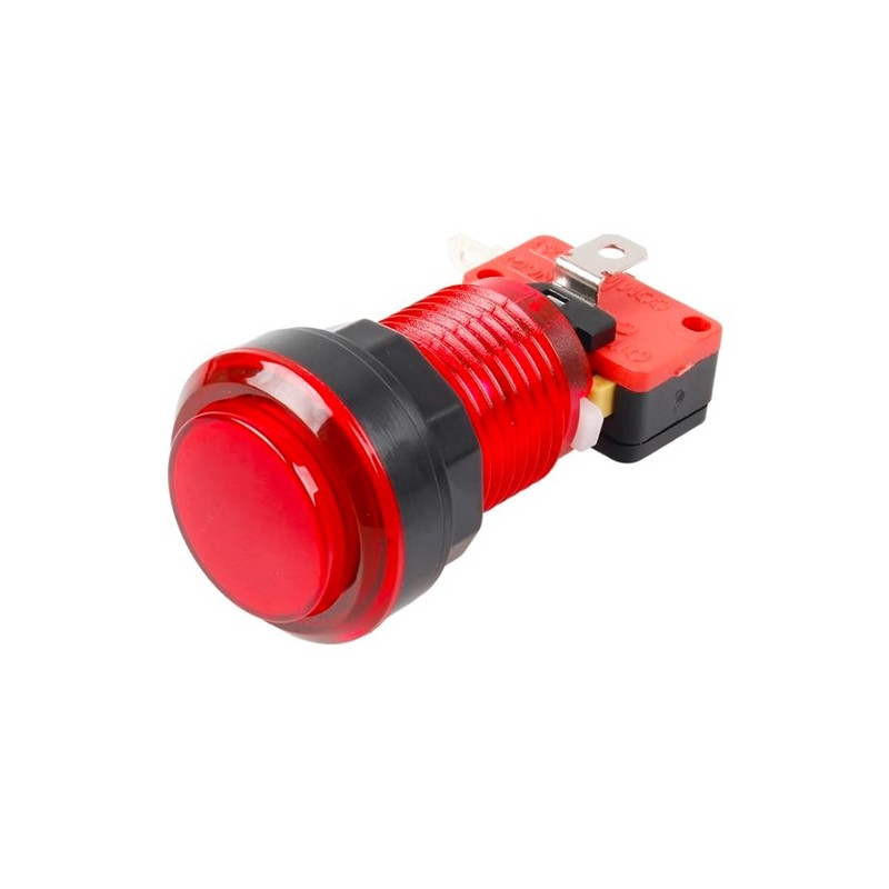 Botón para maquinita luminoso color rojo con microswitch