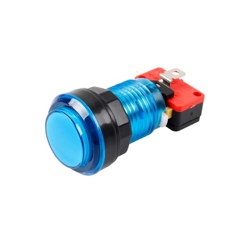 Botón para maquinita luminoso color azul con microswitch