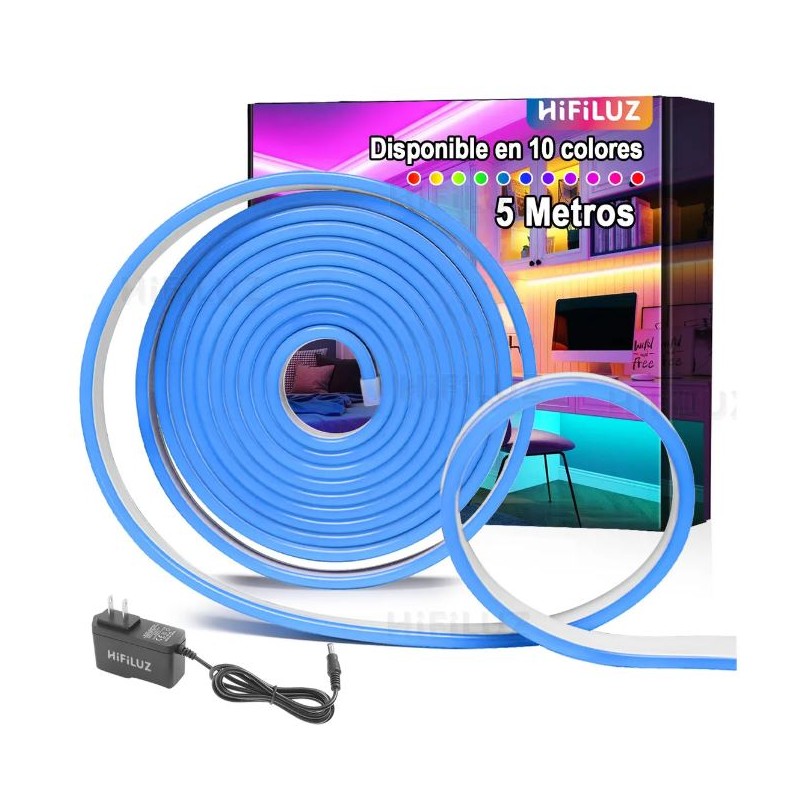Tira de Led Neón color azul 5m