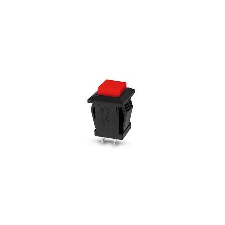 Push button cuadrado 4A 125V color rojo con enclave