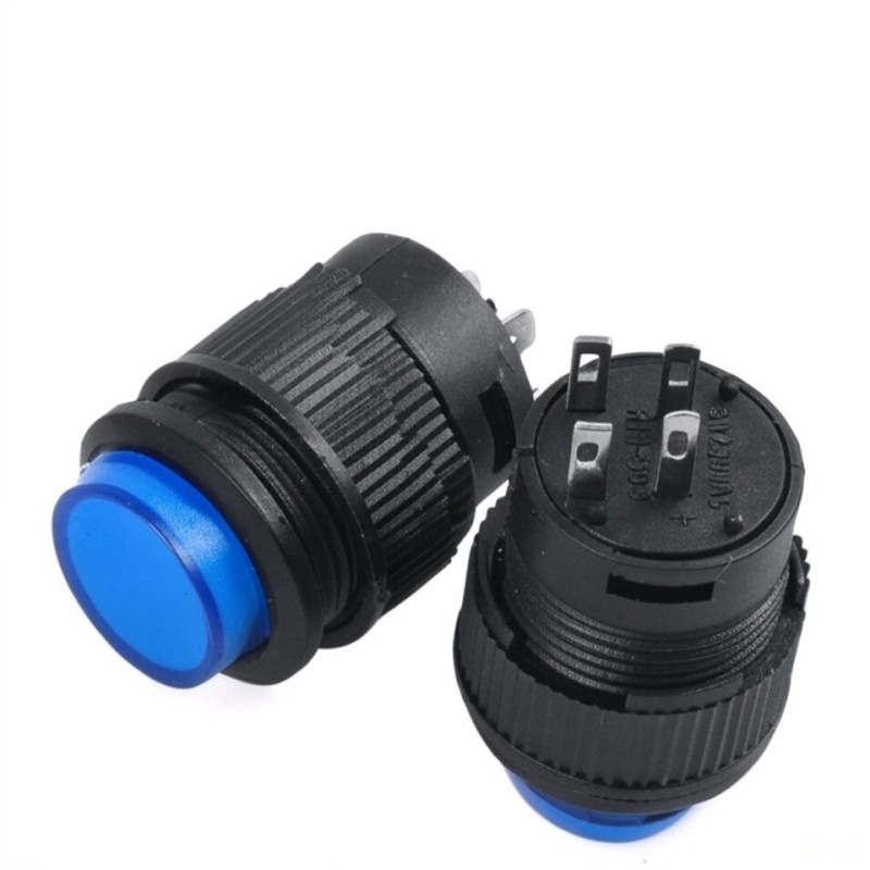 Pulsador  momentáneo con led 3A 250VAC (Azul)