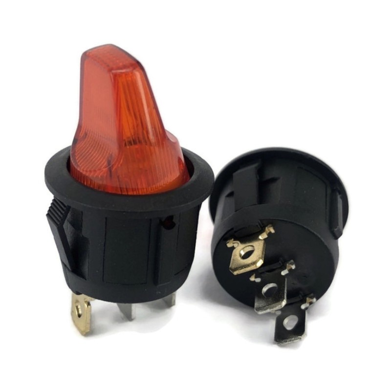 Rocker switch con palanca iluminada color rojo