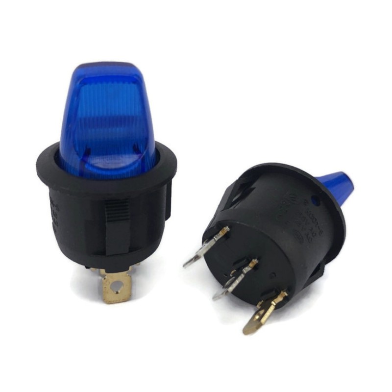 Rocker switch con palanca iluminada color azul
