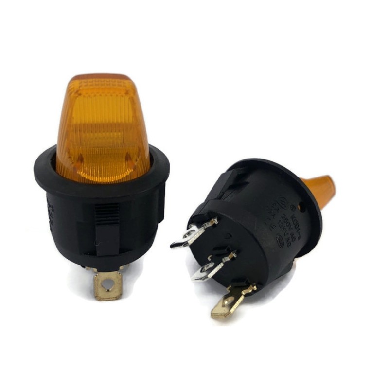 Rocker switch con palanca iluminada color amarillo