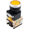 Botón pulsador redondo LA38, momentáneo 22mm color amarillo