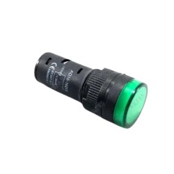 Lampara piloto 16mm con led color verde 12VDC