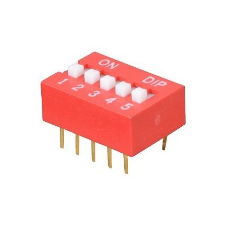 Dip Switch 5 posiciones (Color Rojo PCB)