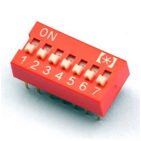 Dip Switch 7 posiciones (Color Rojo PCB)