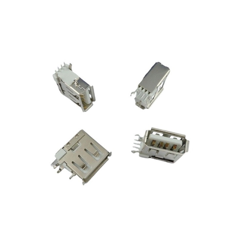 Conector USB tipo A hembra vertical.