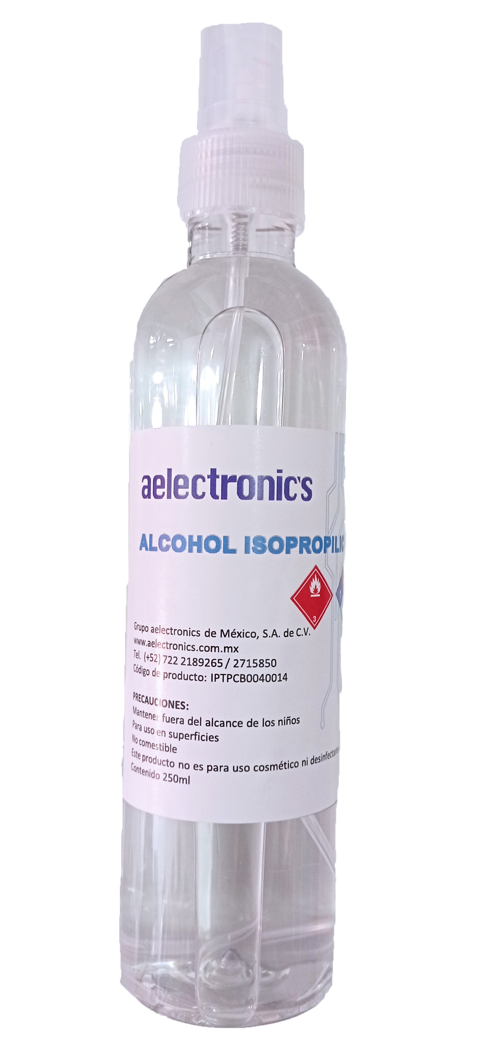 Alcohol Isopropílico con atomizador 250ml - aelectronics