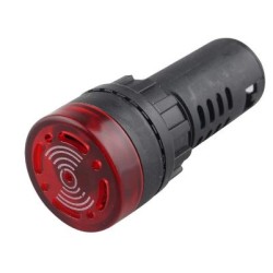 Lampara piloto 22mm color rojo 12V con buzzer