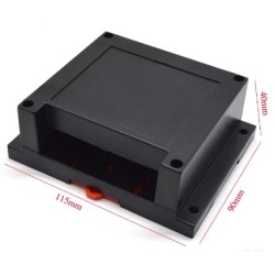 Caja de plástico para Riel DIN color negro 115x90x40mm