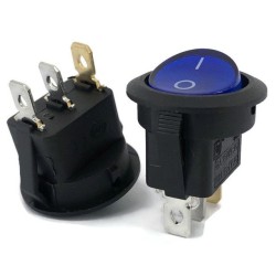 Rocker Switch redondo 20mm con luz amarillo (LED 12V)