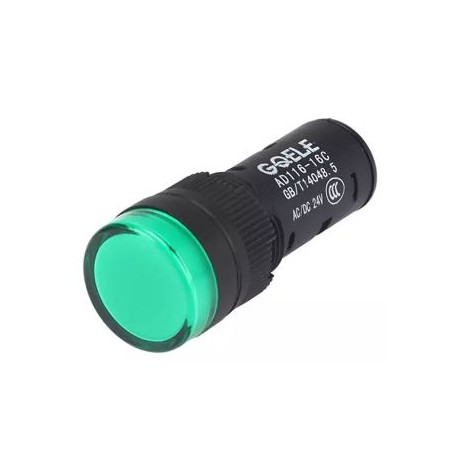 Lámpara piloto 16mm con led color verde 110-220 VAC