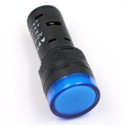 Lampara piloto 16mm con led color azul 12VDC