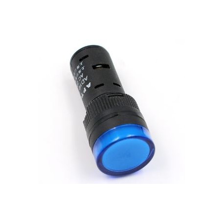 Lampara piloto 16mm con led color azul 12VDC