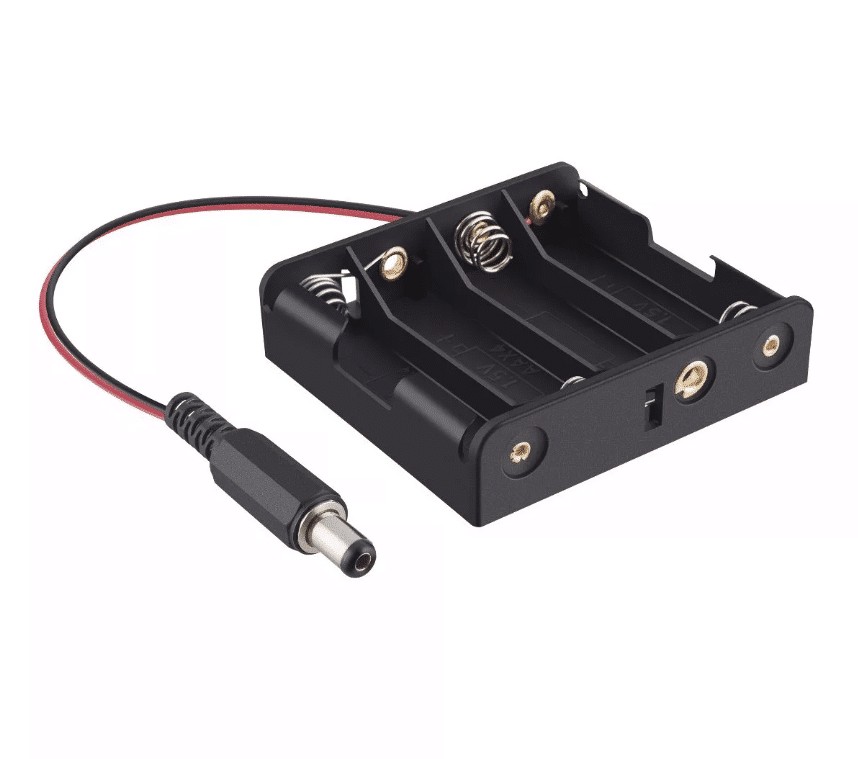 Portapilas 4x AA Porta 4 Pilas 6V con Conector DC