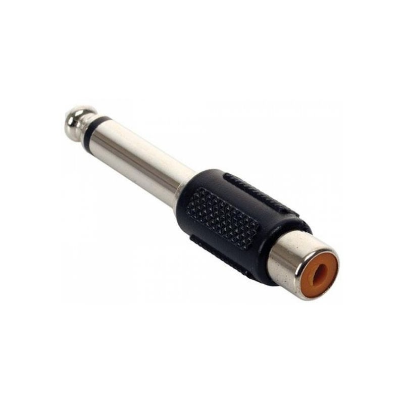 Adaptador de jack RCA a plug 6.3mm monoaural