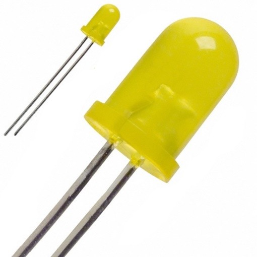 Opitec Espana  Diodos LED con luz de vela (5 mm) amarillo, 10 ud.